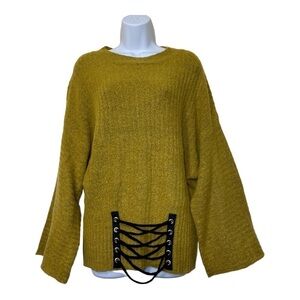 John Paul Richard Women's Yellow Round Neck Long Sleeve Sweater Size L